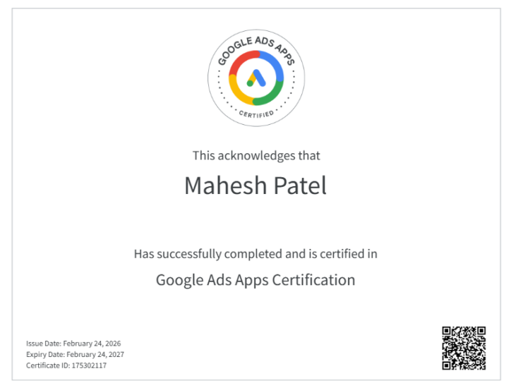 Google Ads Apps Certification